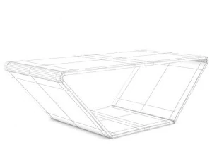 wooden coffee table 2 3D Model