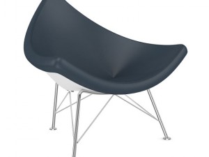 black leather chair 1 3D Model