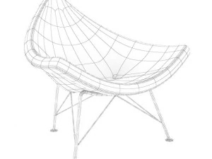 black leather chair 1 3D Model