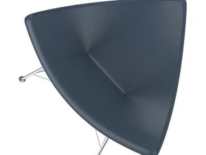 black leather chair 1 3D Model