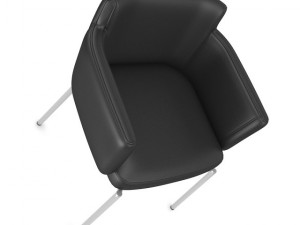 black leather chair 2 Modelo 3D