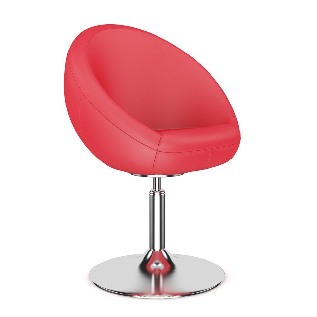 red leather swivel chair 3D Model .c4d .max .obj .3ds .fbx .stl .blend 
