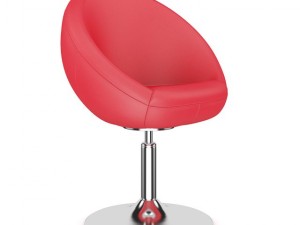 red leather swivel chair Modelo 3D