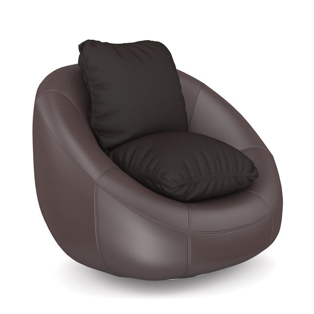 brown leather swivel chair 3Dモデル .c4d .max .obj .3ds .fbx .stl .blend 