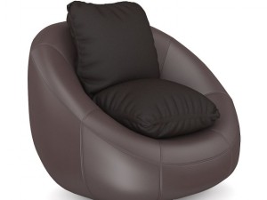 brown leather swivel chair 3Dモデル