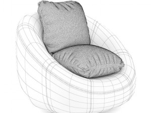 brown leather swivel chair 3Dモデル