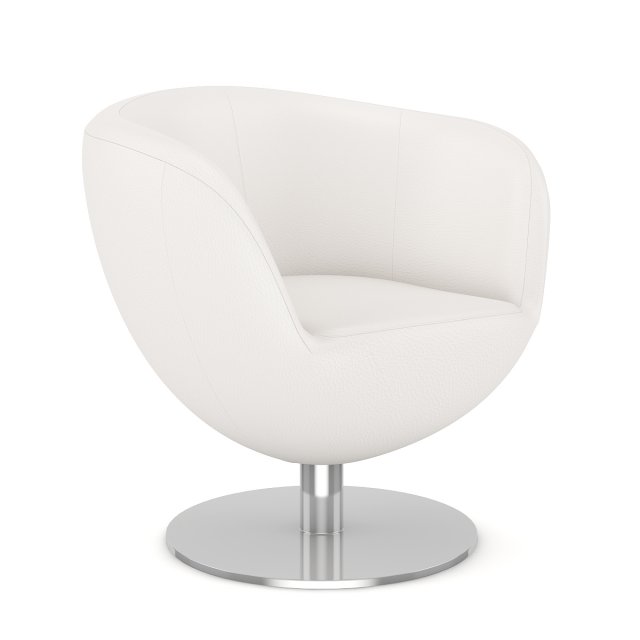 white leather swivel chair 3D Model .c4d .max .obj .3ds .fbx .stl .blend 