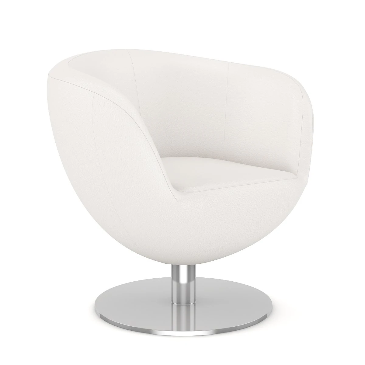white leather swivel chair 3D Model .c4d .max .obj .3ds .fbx .stl .blend 