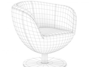 white leather swivel chair 3D Model