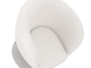 white leather swivel chair 3D Model
