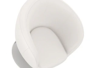 white leather swivel chair 3D Model