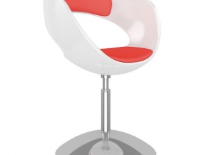 whitered hocker chair 3D-Modell