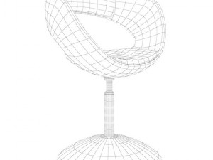 whitered hocker chair 3D 모델