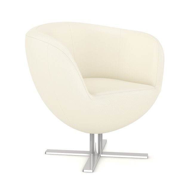 white leather swivel chair 3D 모델 .c4d .max .obj .3ds .fbx .stl .blend 