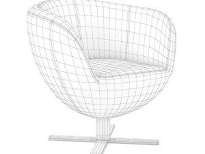 white leather swivel chair 3D 모델