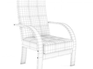pink wooden chair 3Dモデル