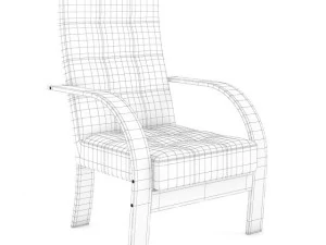 pink wooden chair 3D Model