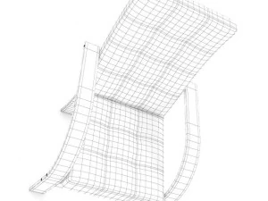 pink wooden chair 3D Model