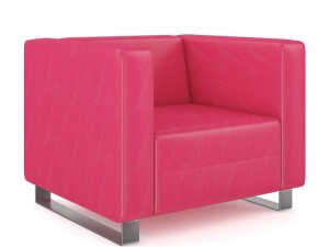red leather armchair Modelo 3D