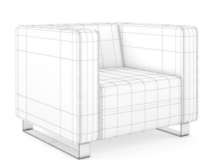 red leather armchair 3D Модель