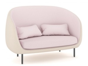 pink sofa with pillows Model 3D