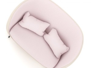pink sofa with pillows 3D Model
