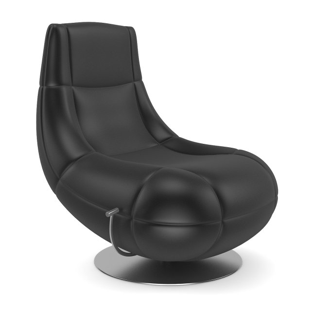 black leather swivel chair 3D Model .c4d .max .obj .3ds .fbx .stl .blend 