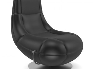 black leather swivel chair 3D 模型