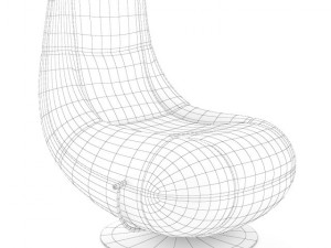 black leather swivel chair 3D Model