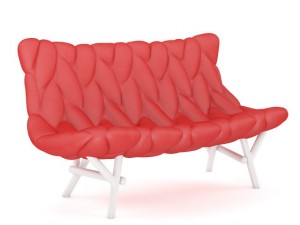 red modern sofa 3D Model