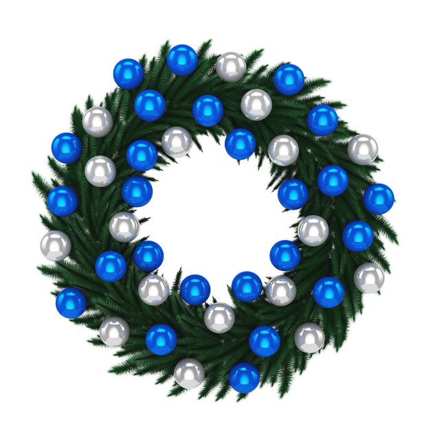 christmas wreath 1 3D Модель .c4d .max .obj .3ds .fbx .stl .blend