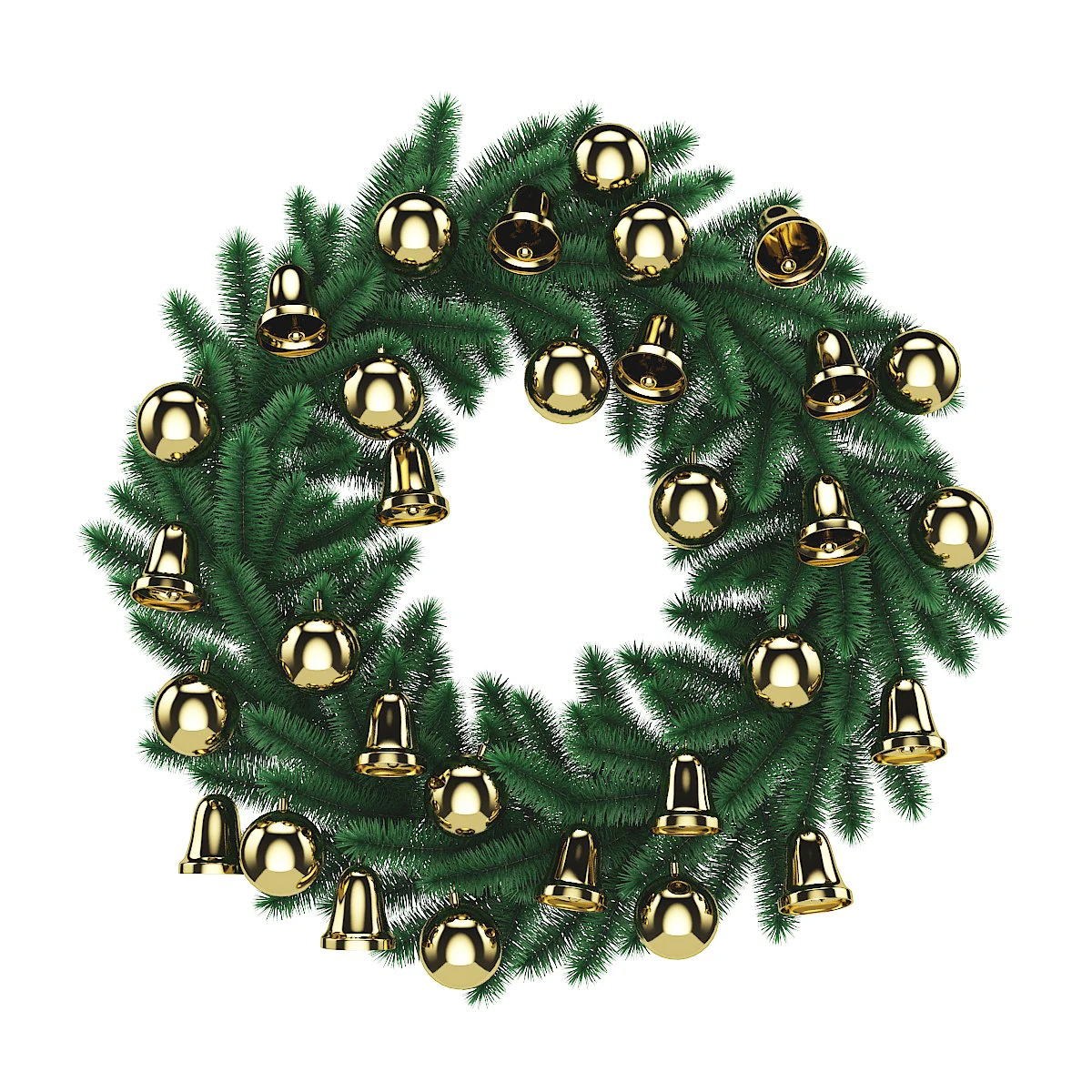 christmas wreath 2 3D Model .c4d .max .obj .3ds .fbx .stl .blend 
