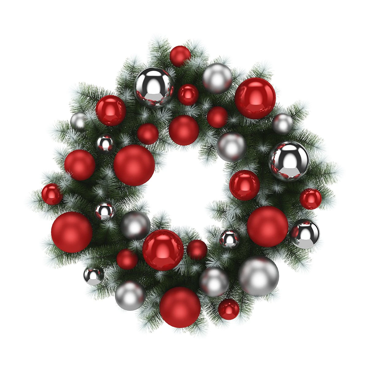christmas wreath 3 3D Model .c4d .max .obj .3ds .fbx .stl .blend