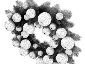 christmas wreath 3 3D Model