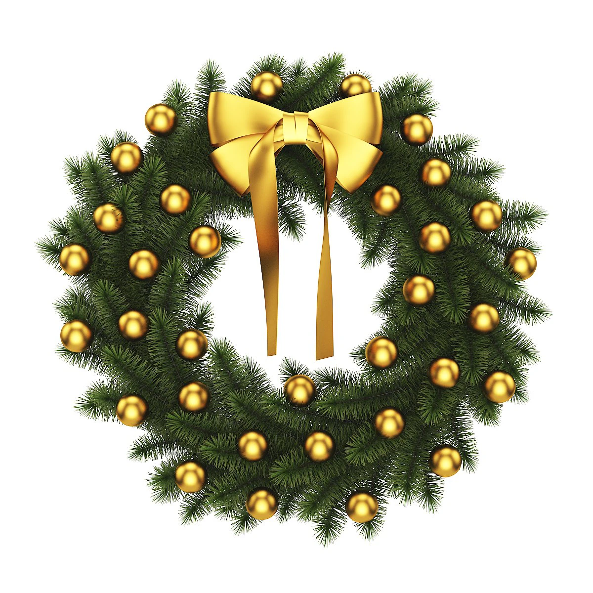 christmas wreath 4 3D Model .c4d .max .obj .3ds .fbx .stl .blend 