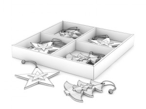 box of christmas decorations 2 Model 3D