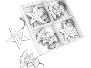 box of christmas decorations 2 Model 3D
