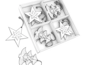 box of christmas decorations 2 3D Model