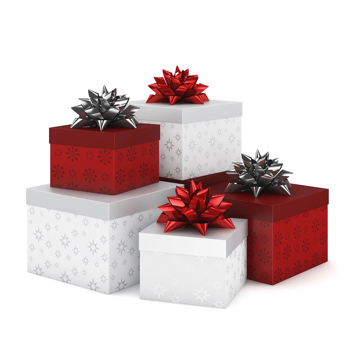 christmas presents 4 3D Model .c4d .max .obj .3ds .fbx .stl .blend 