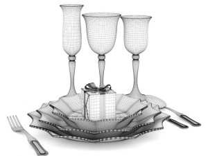 christmas dining set 3D Model