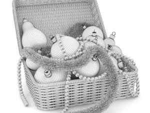 box of christmas decorations 1 3D Model
