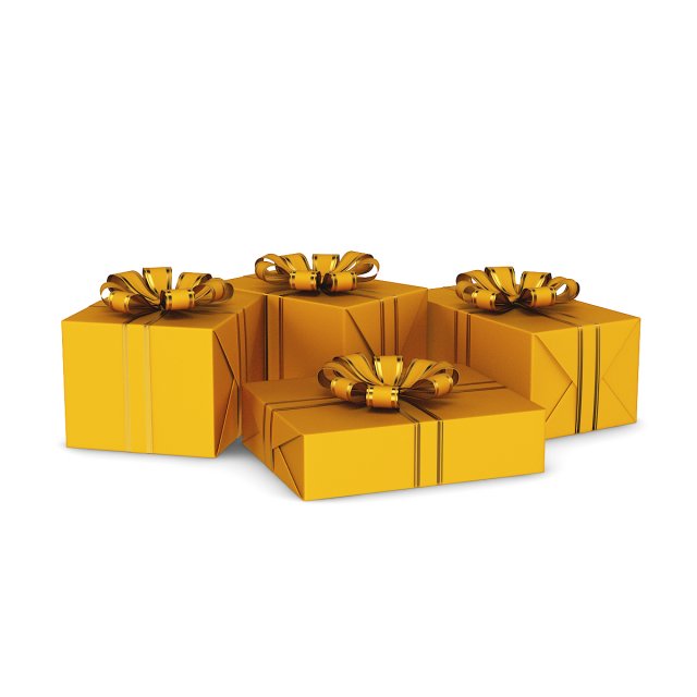 christmas presents 3 3D Model .c4d .max .obj .3ds .fbx .stl .blend 