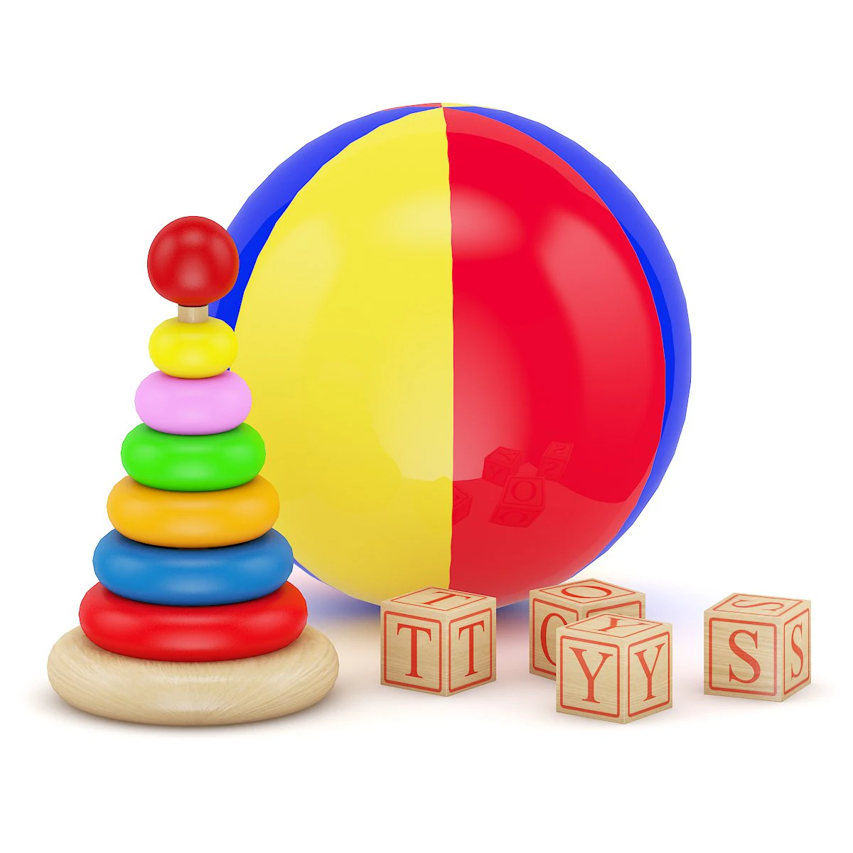 ball and blocks toys 3D Model .c4d .max .obj .3ds .fbx .stl .blend 
