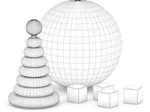 ball and blocks toys 3D Model