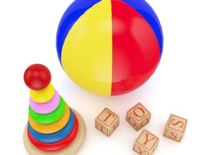 ball and blocks toys 3D Model