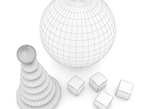 ball and blocks toys 3D Model