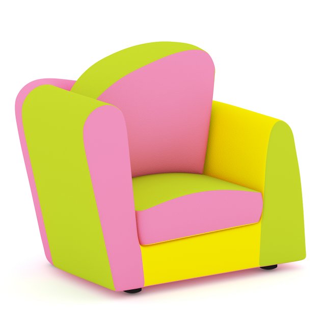 colorful armchair 3D Model .c4d .max .obj .3ds .fbx .stl .blend 