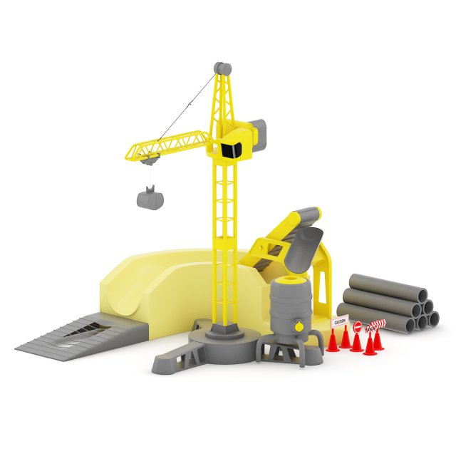 crane toy Model 3D .c4d .max .obj .3ds .fbx .stl .blend 