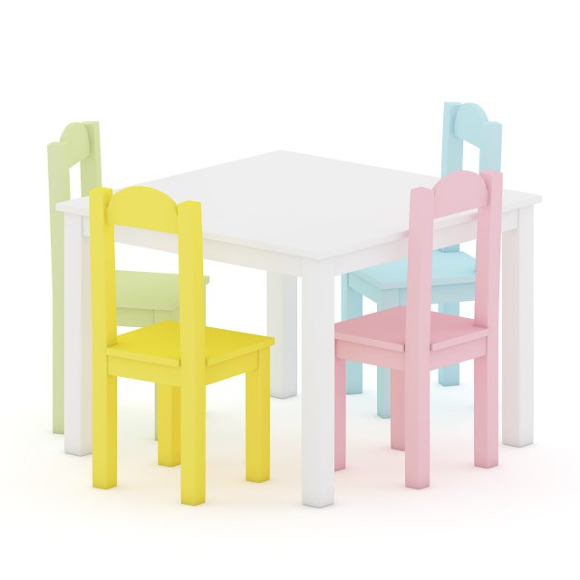 kids table and chairs 3D 모델 .c4d .max .obj .3ds .fbx .stl .blend 