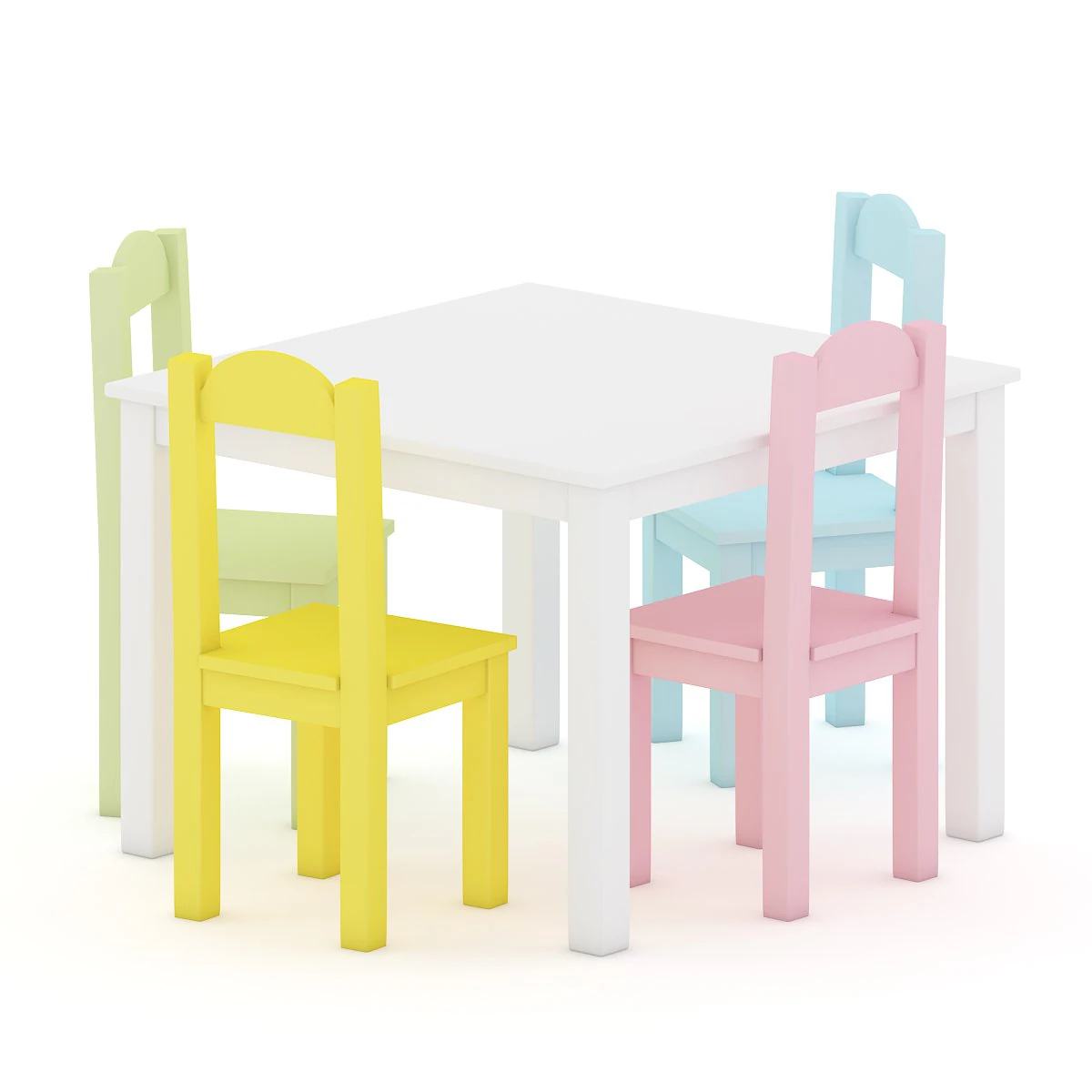 kids table and chairs 3D Model .c4d .max .obj .3ds .fbx .stl .blend 